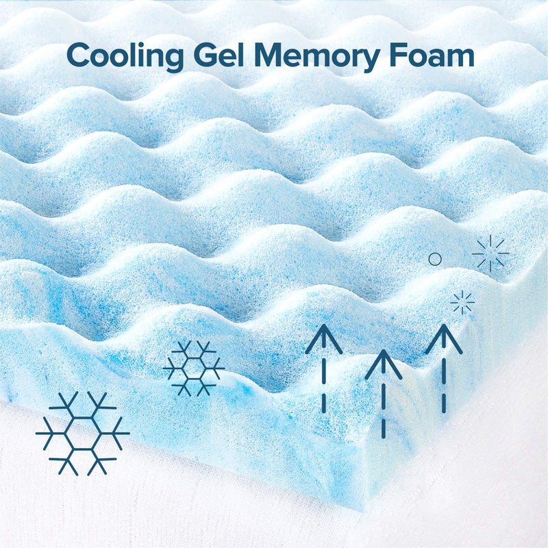 ZINUS 1.5 Inch Swirl Gel Cooling Memory Foam Mattress Topper, Cooling Airflow Design, CertiPUR-US Certified, Queen - Image 4
